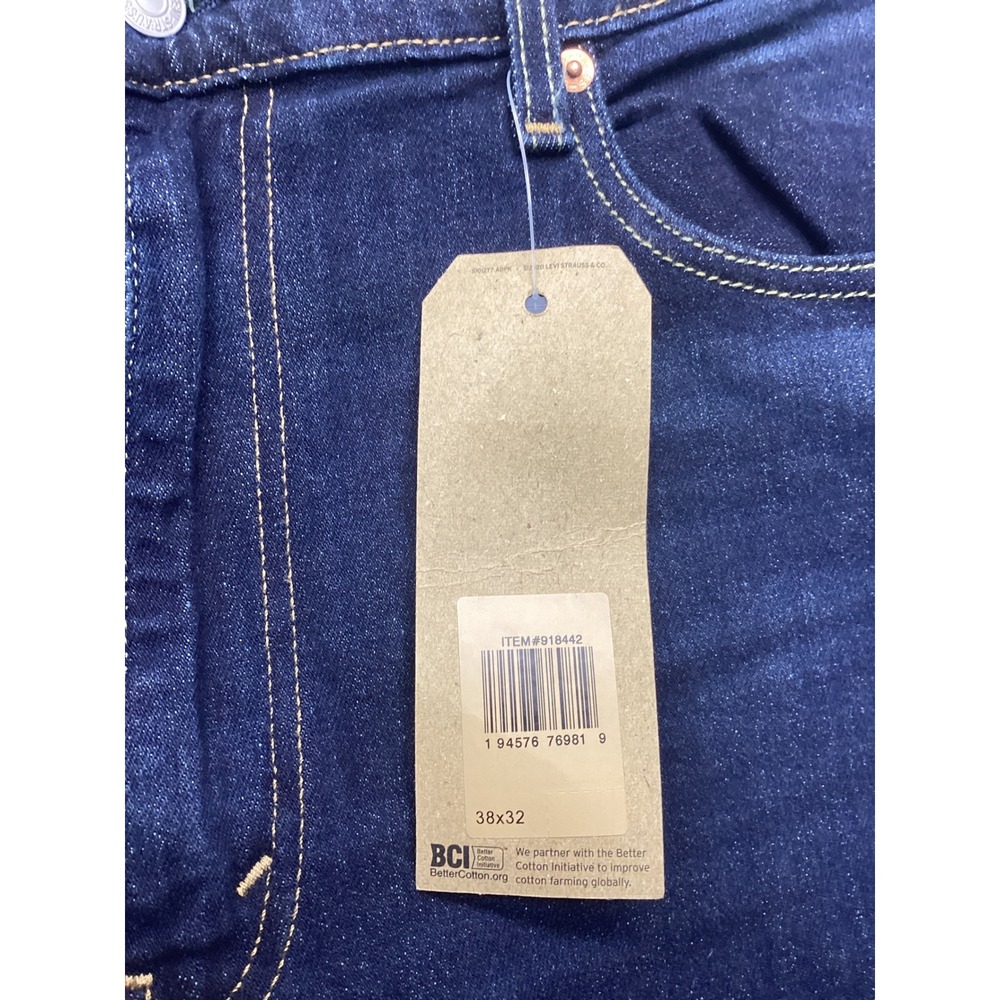 Levis 505 Regular Fit Mens Dark Indigo Blue Straight Leg Jeans 38x32 New NWT - Picture 2 of 6